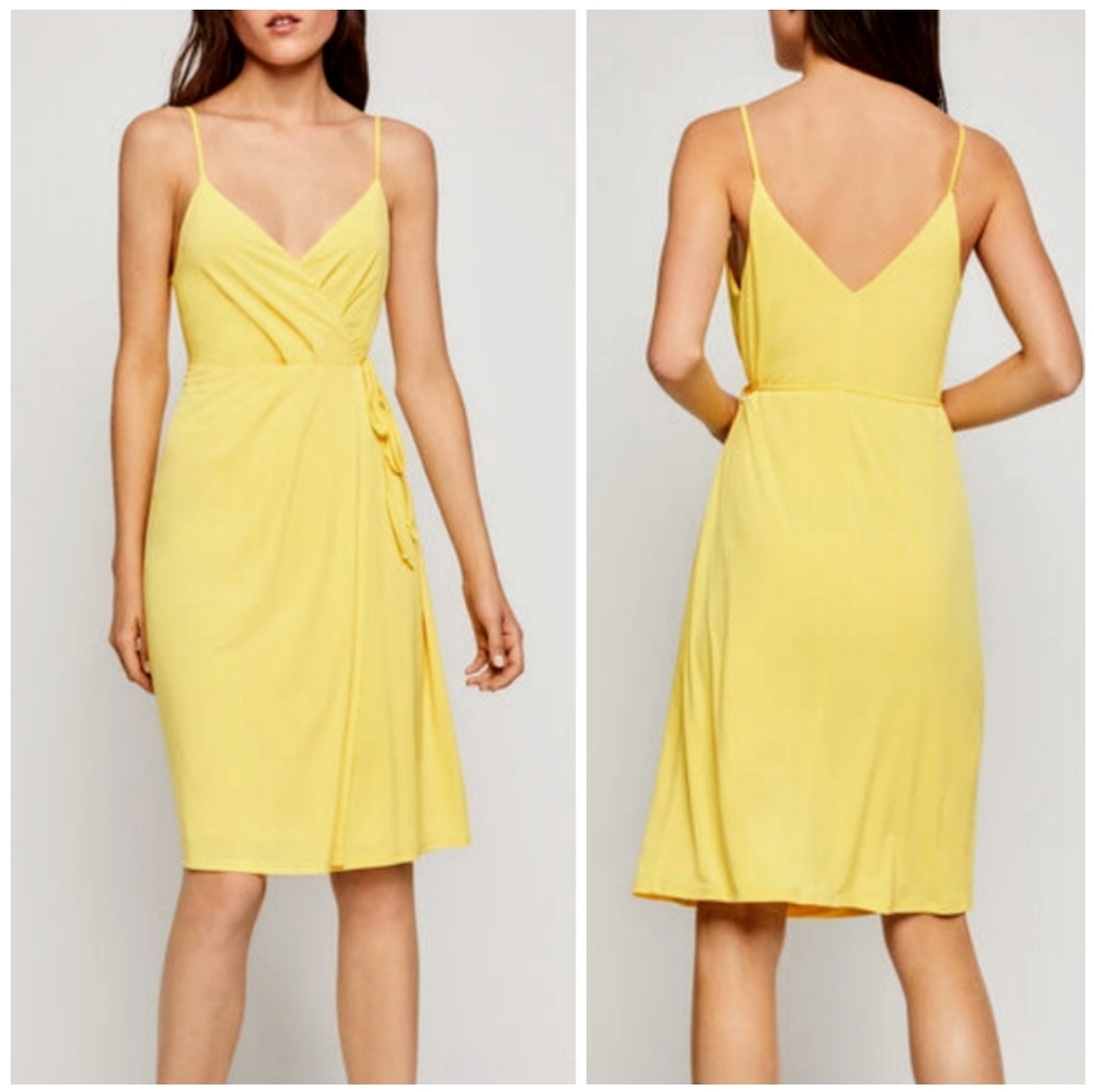 NWT BCBGeneration yellow wrap dress